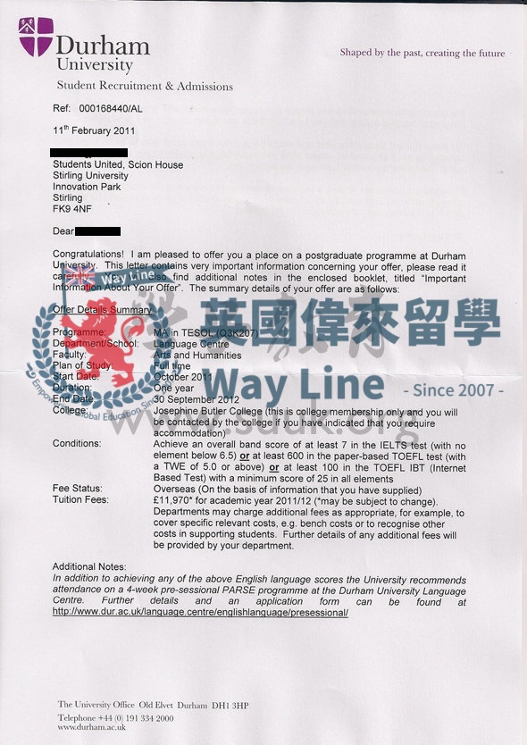 英國杜倫大學英語教育學碩士