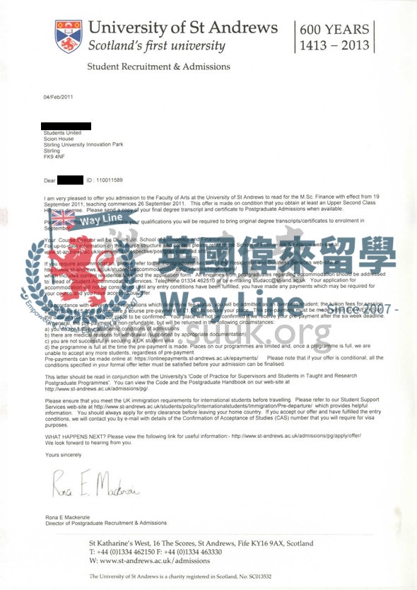 英國聖安德魯斯大學金融學碩士