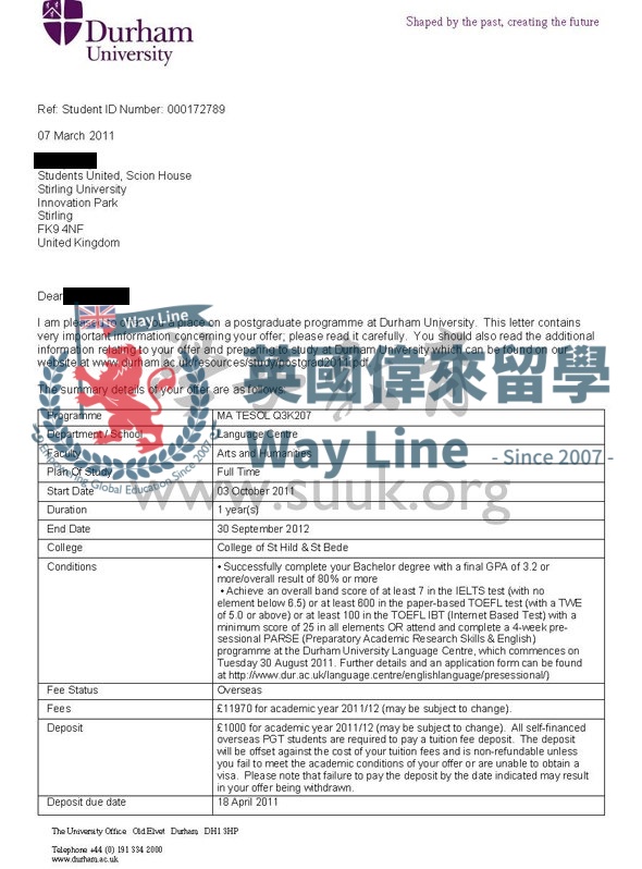 英國杜倫大學英語教育學碩士