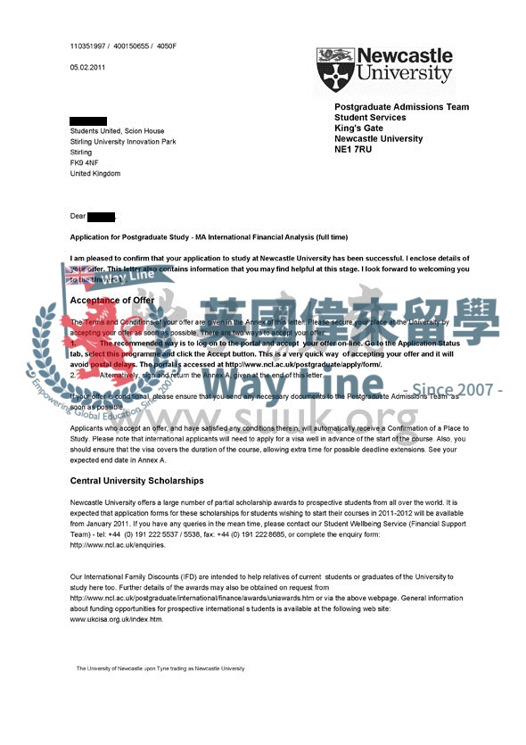 英國紐卡斯爾大學國際金融分析學碩士