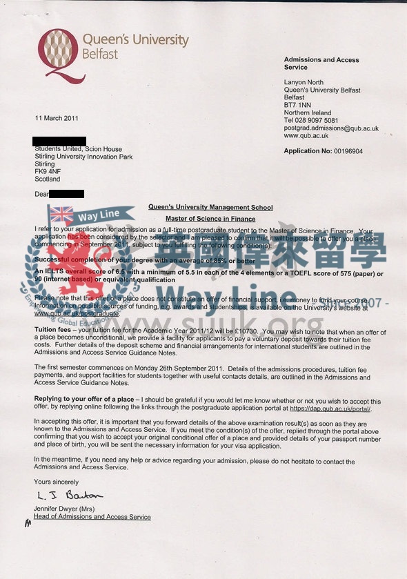 英國貝爾法斯特女王大學金融學碩士