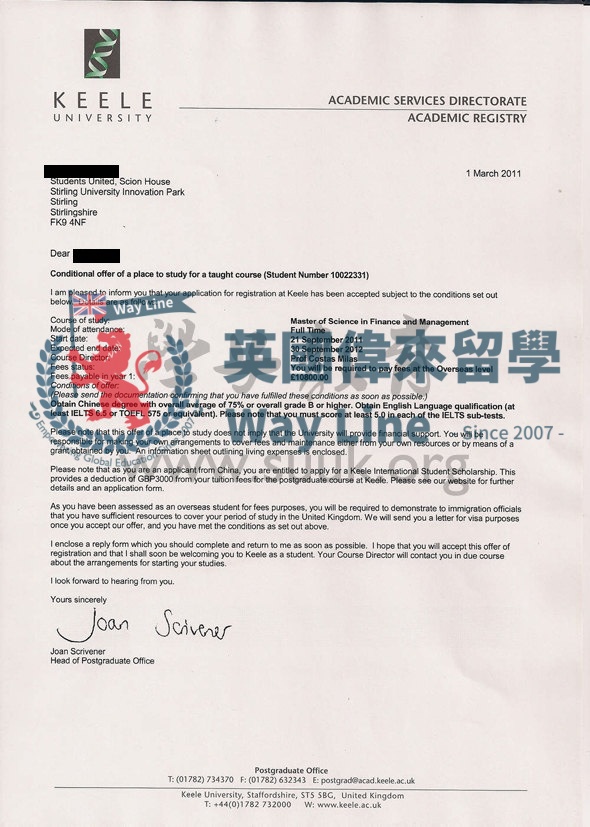 英國基爾大學金融和管理學碩士