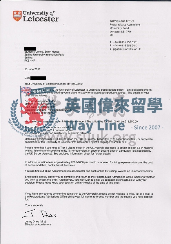 英國萊斯特大學管理學碩士