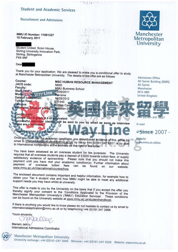 英國曼徹斯特城市大學人力資源管理學碩士