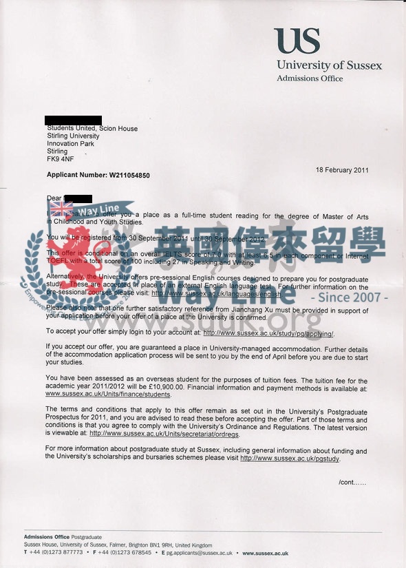 英國薩塞克斯大學童年和青年研究學碩士