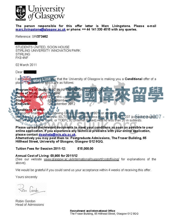 英國格拉斯哥大學國際管理學碩士