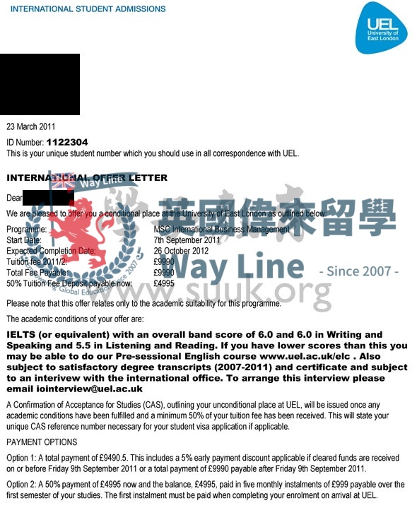 英國東倫敦大學國際商務管理學碩士