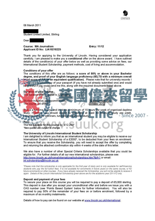 英國林肯大學新聞學碩士