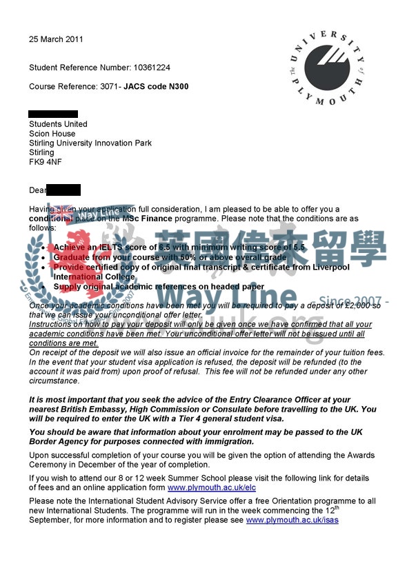 英國普利茅斯大學金融學碩士