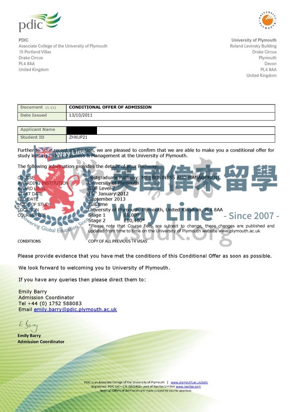 英國普利茅斯大學商務和管理碩士預科