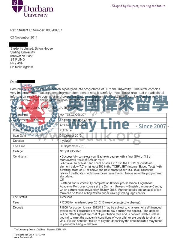 英國杜倫大學英語教育學碩士