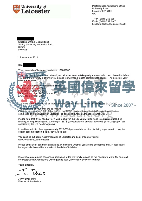 英國萊斯特大學國際商業法學碩士