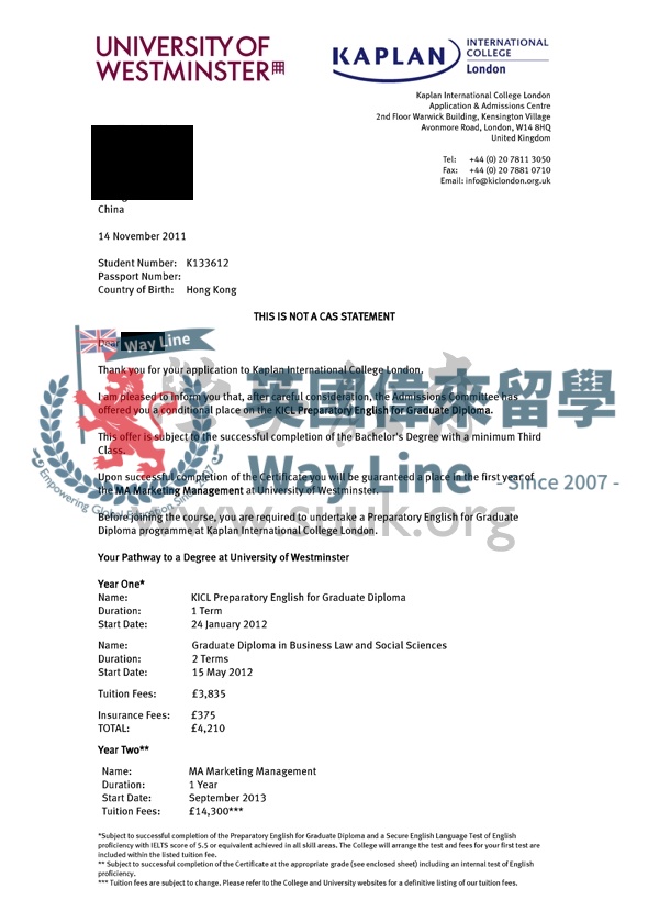 英國威斯敏斯特大學語言+碩士預科