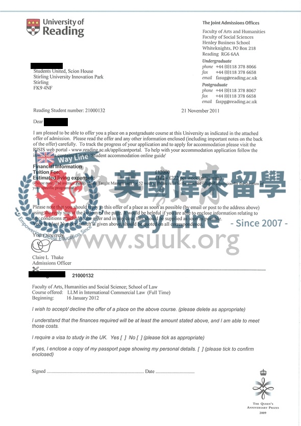 英國雷丁大學國際商業法學碩士