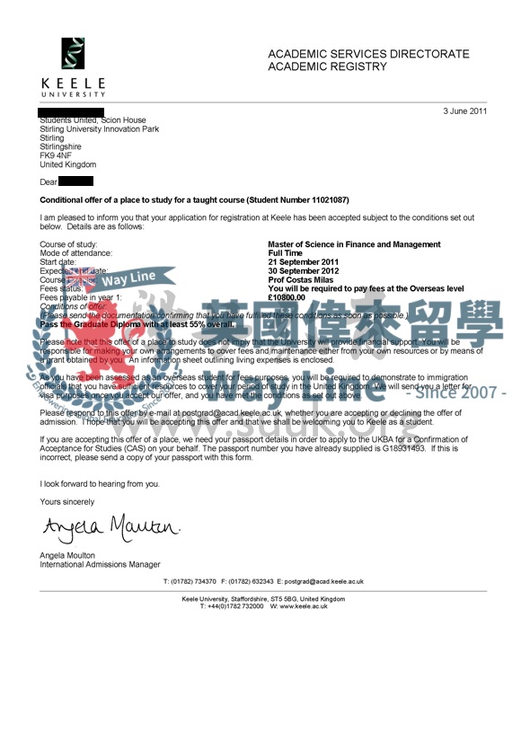 英國基爾大學金融和管理學碩士