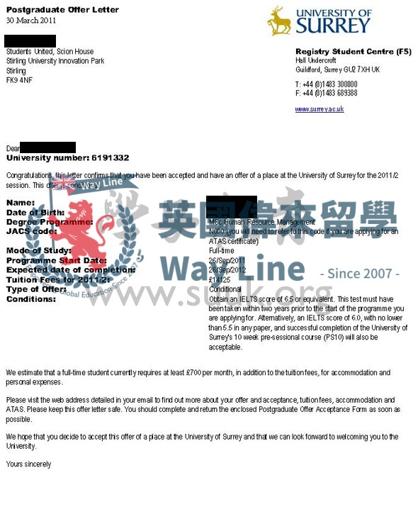 英國薩里大學人力資源管理碩士