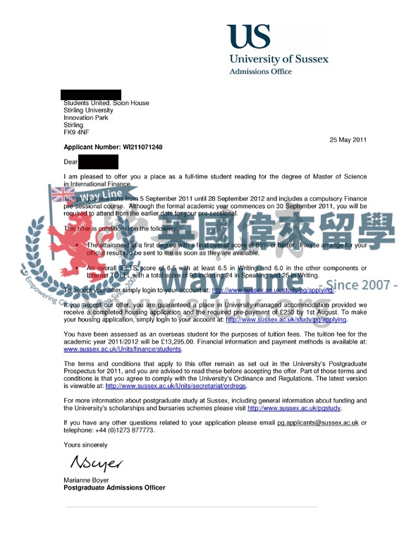 英國薩塞克斯大學國際金融學碩士
