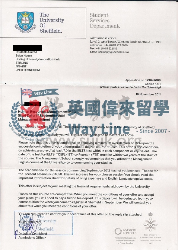 英國謝菲爾德大學人力資源管理學碩士