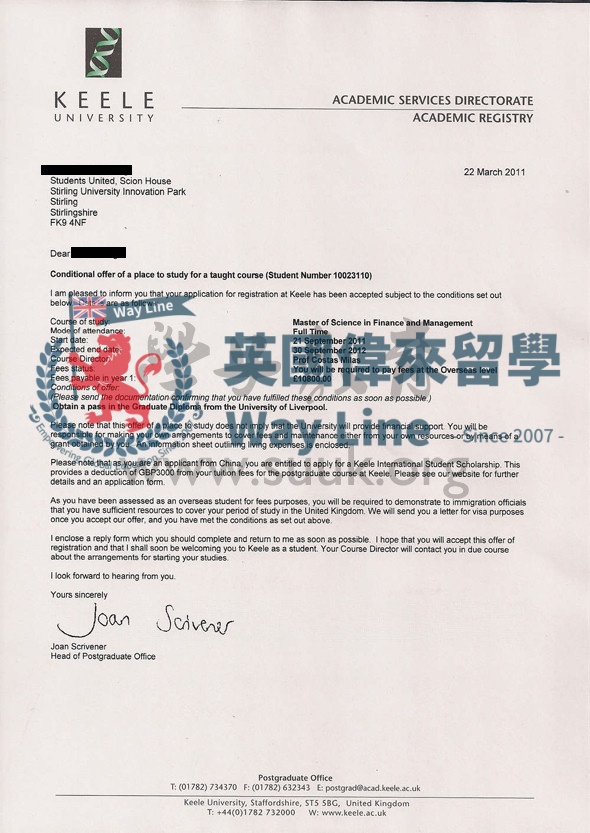 英國基爾大學金融和管理學碩士