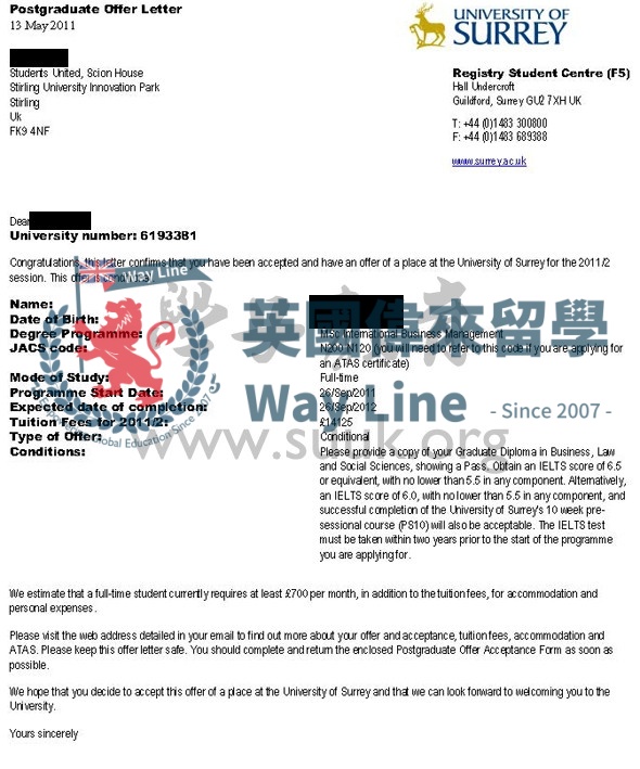 英國薩里大學國際商務管理學碩士