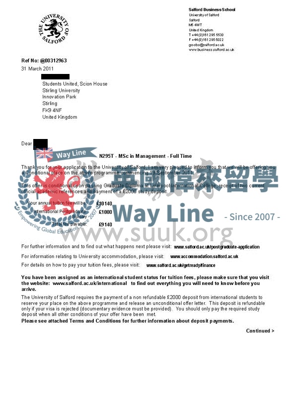 英國索爾福德大學管理學碩士