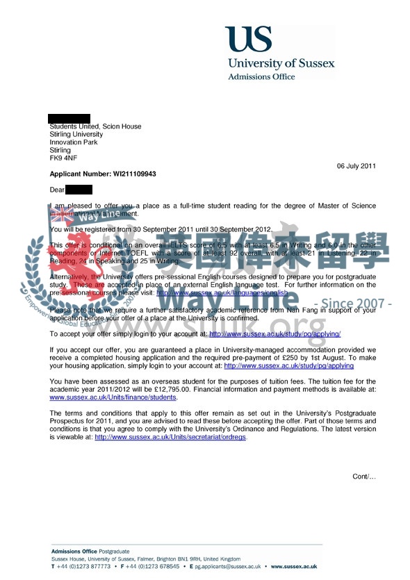 英國薩塞克斯大學國際管理學碩士