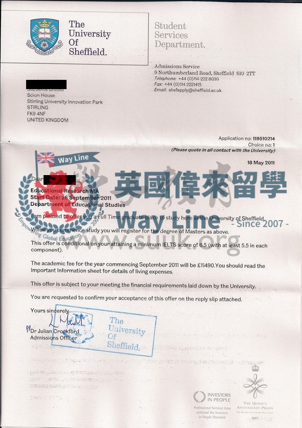 英國謝菲爾德大學教育研究學碩士