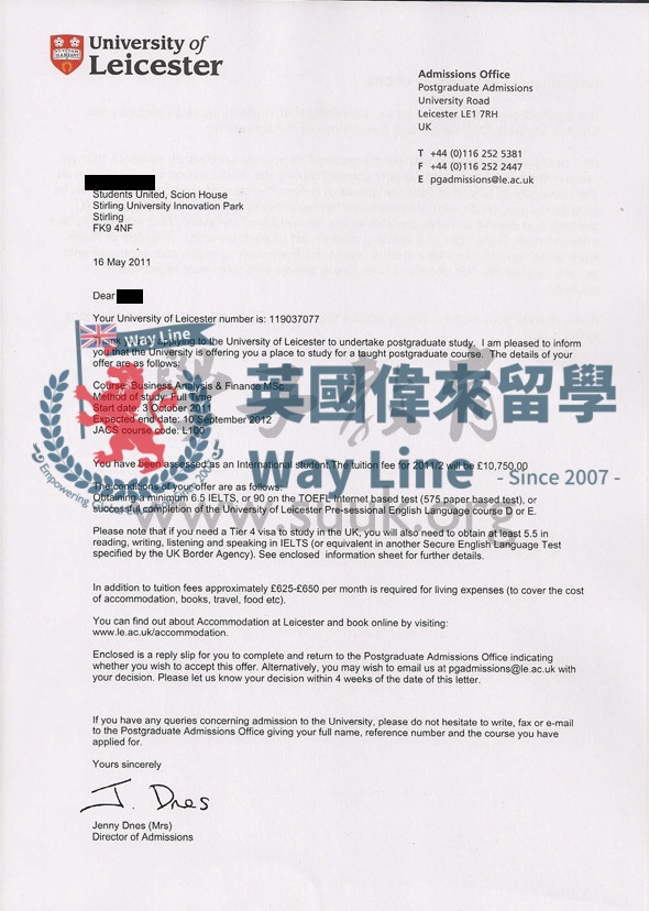 英國萊斯特大學商務分析和金融學碩士