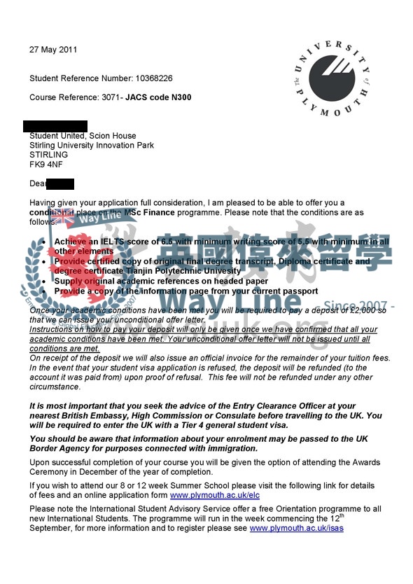 英國普利茅斯大學金融學碩士