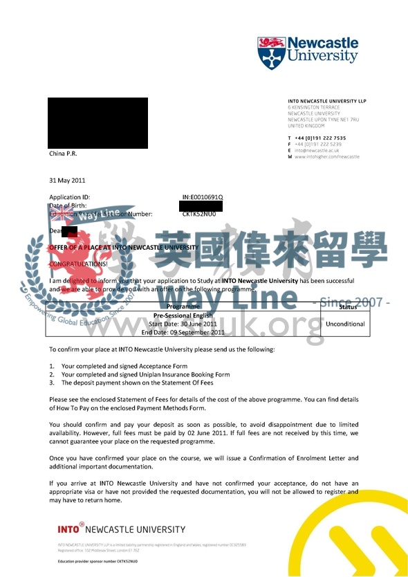 英國紐卡斯爾大學英語語言課程