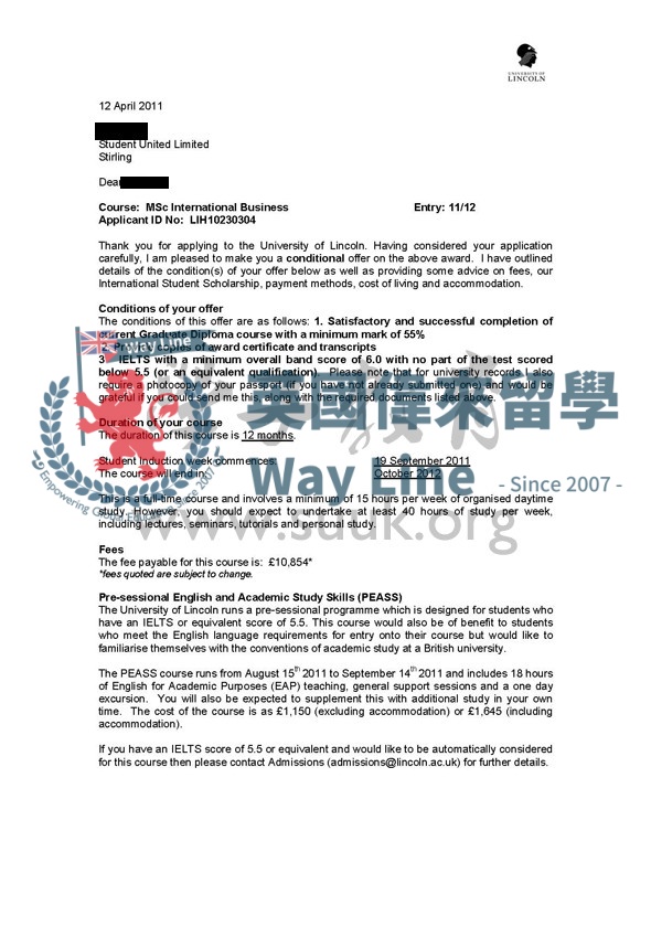 英國林肯大學國際商務學碩士