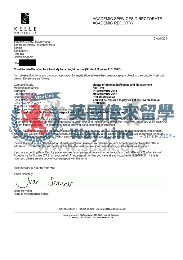 英國基爾大學金融和管理學碩士