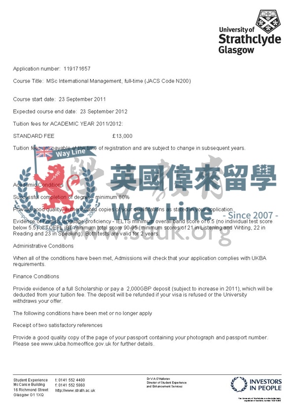 英國斯特拉斯克萊德大學國際管理學碩士