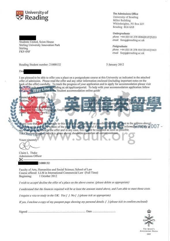 英國雷丁大學國際商業法學碩士