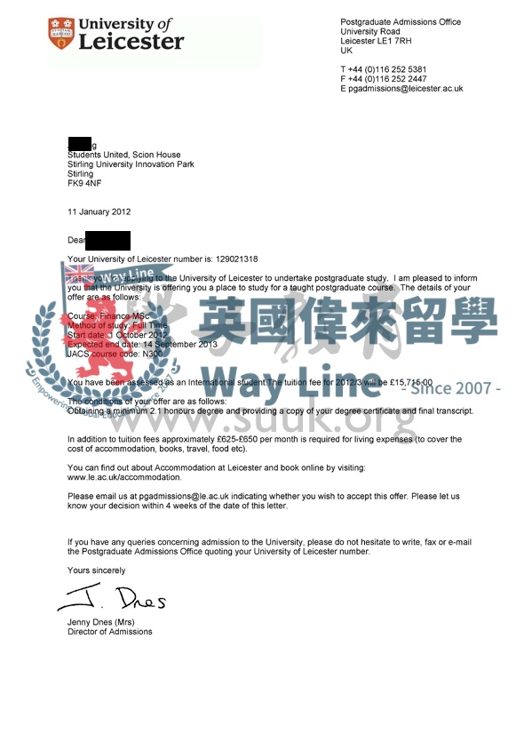 英國萊斯特大學金融學碩士