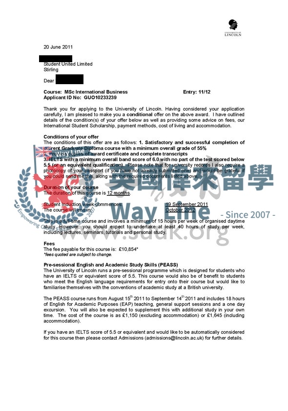 英國林肯大學國際商務學碩士