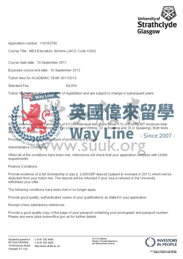 英國斯特拉斯克萊德大學教育學碩士