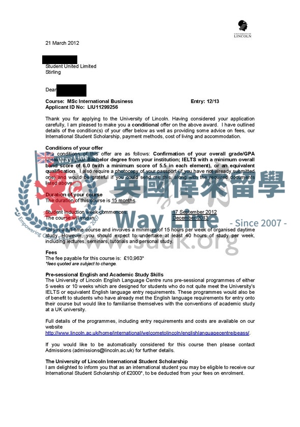 英國林肯大學國際商務學碩士