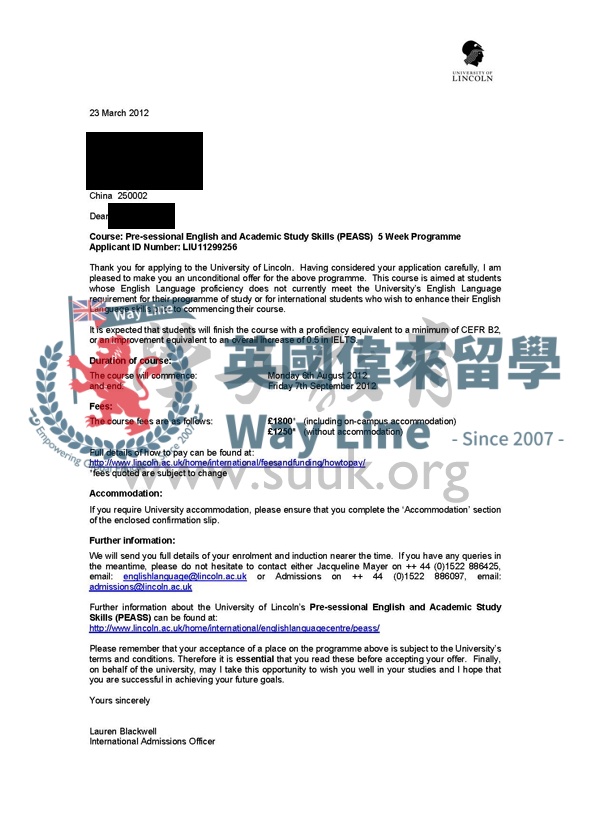 英國林肯大學5周英語語言課程