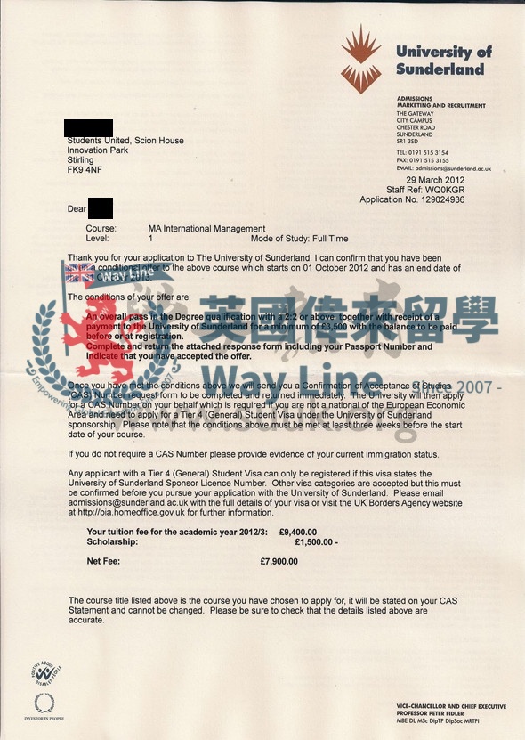 英國桑德蘭大學國際管理學碩士