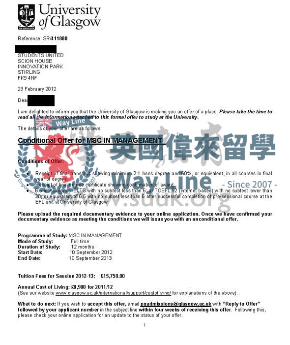 英國格拉斯哥大學管理學碩士