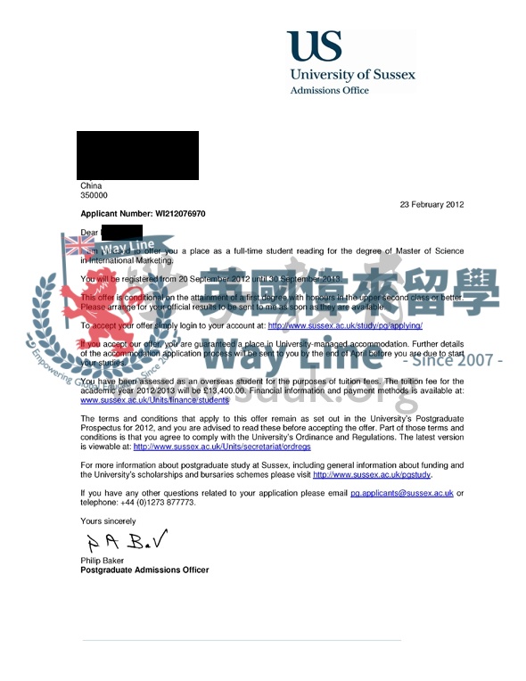 英國薩塞克斯大學國際市場學碩士