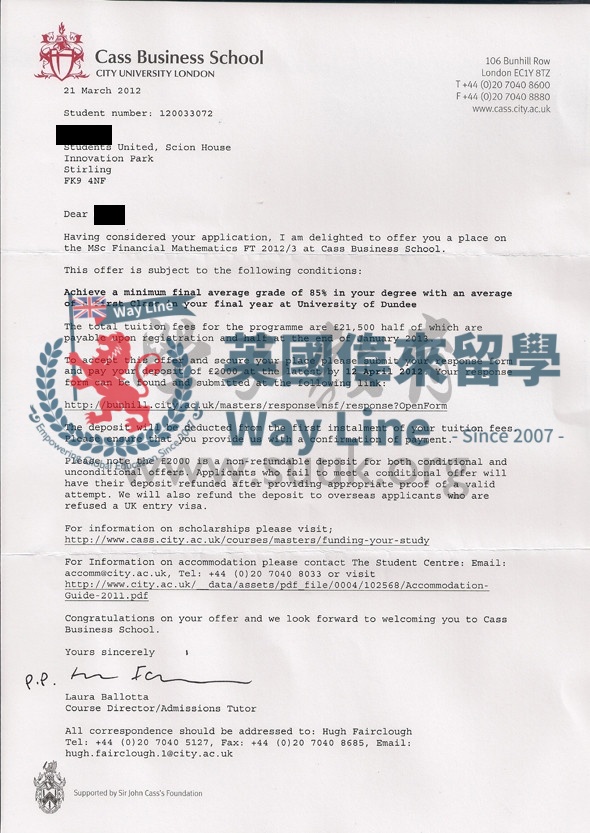 英國倫敦城市大學金融數學碩士