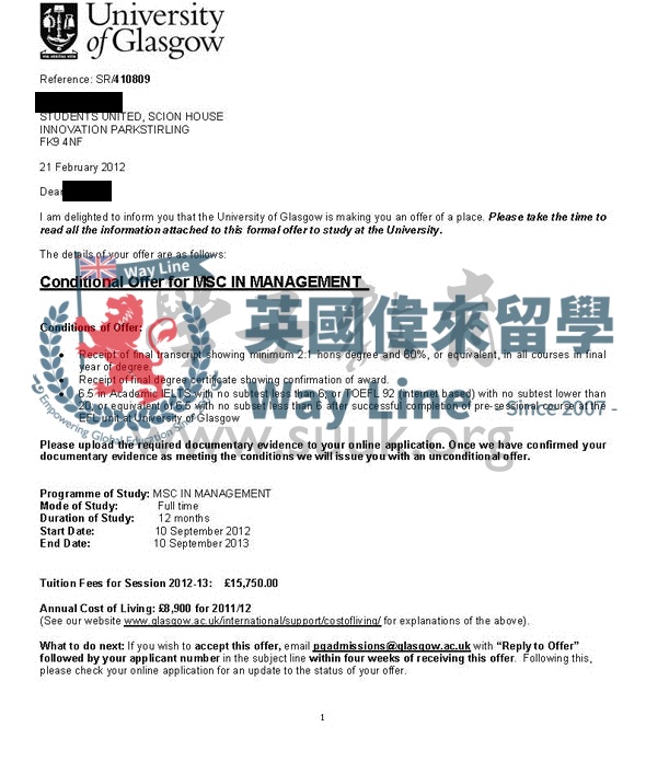 英國格拉斯哥大學管理學碩士