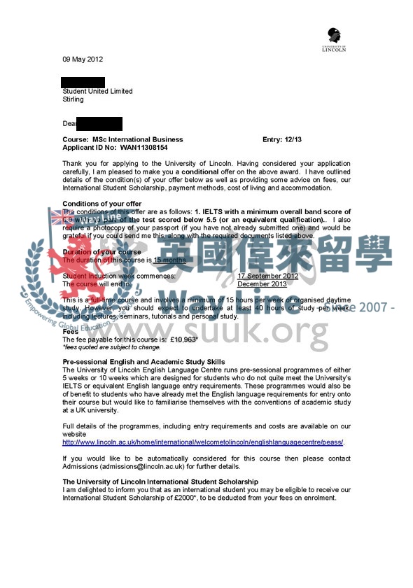 英國林肯大學國際商務學碩士