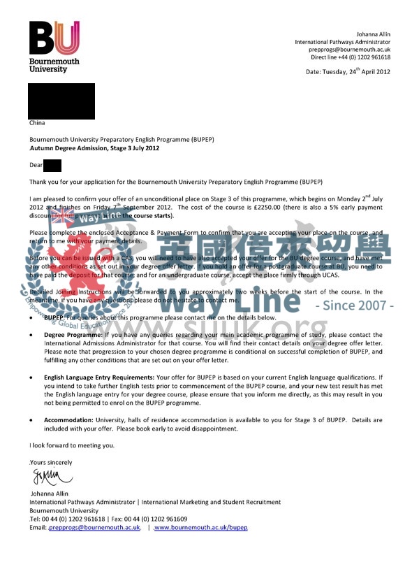 英國伯恩茅斯大學英語語言課