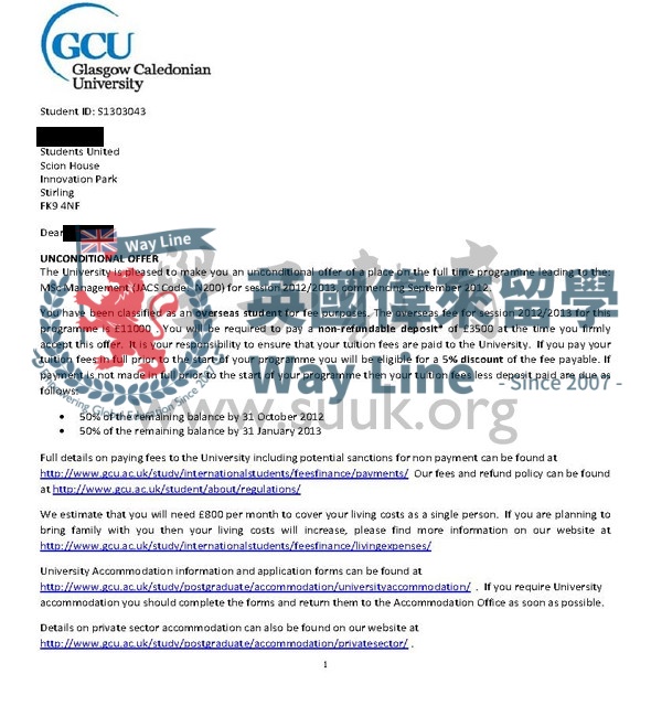 英國格拉斯哥喀利多尼亞大學管理學碩士