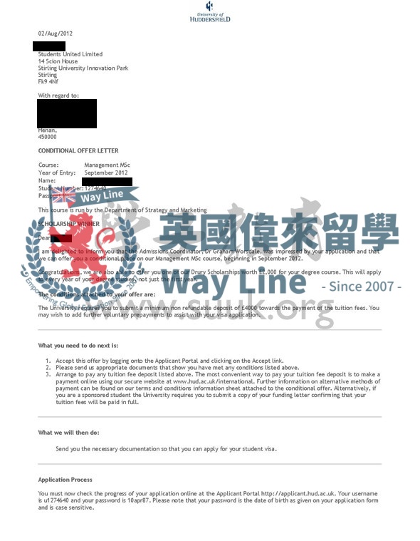 英國哈德斯菲爾德大學管理學碩士