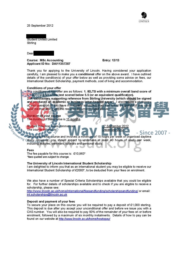 英國林肯大學會計學碩士