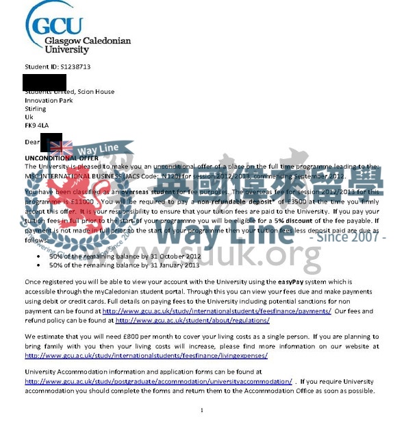 英國格拉斯哥喀裏多尼亞大學國際商務學碩士